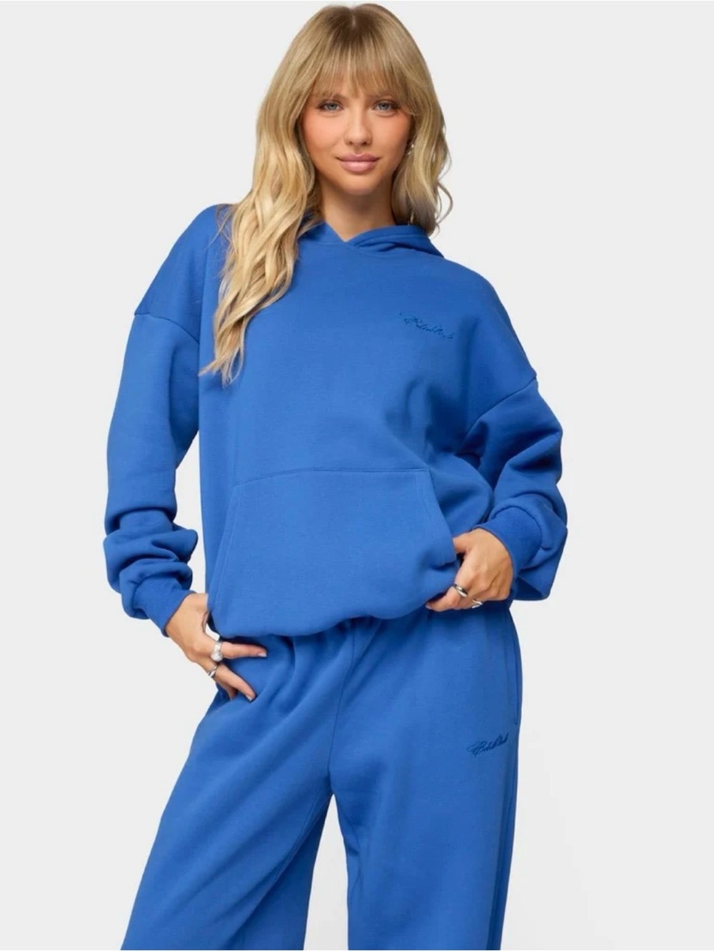 EDIKTED Basic Girl Oversized Hoodie Blue, size M, like new!